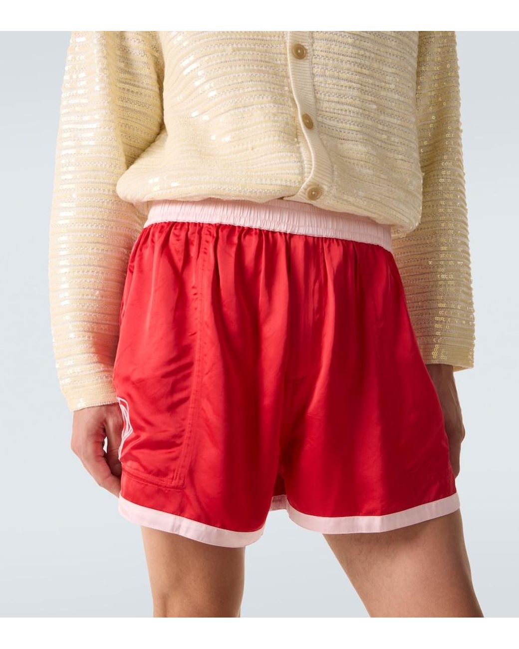 Bode Heart Deco Embroidered Satin Shorts for men
