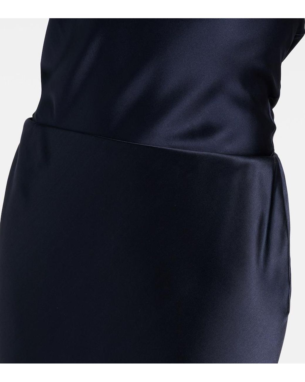 Dorothee Schumacher Blue Sense Of Shine Silk-Blend Satin Slip Skirt