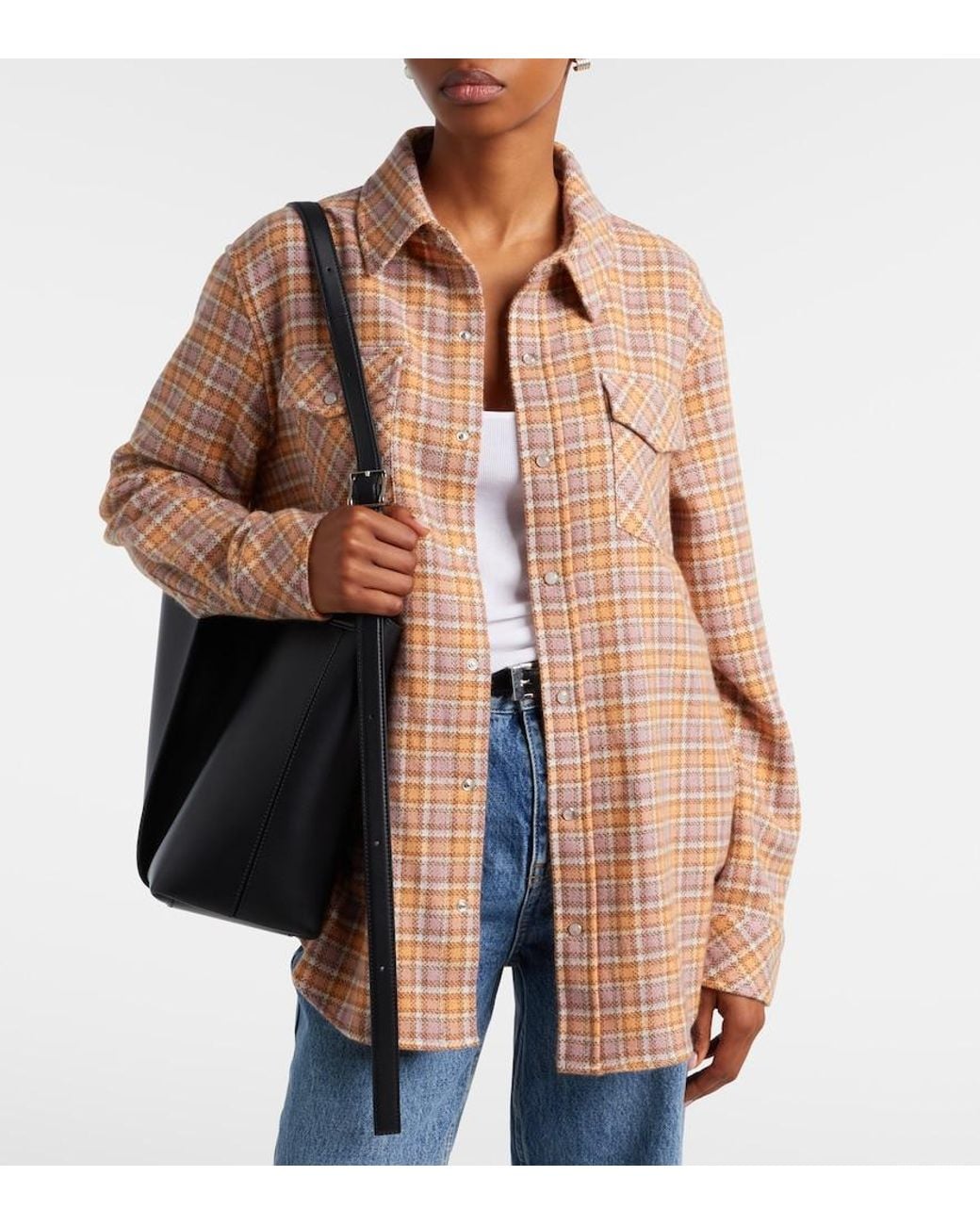 God's True Cashmere Pink Midnight Rose Plaid Cashmere Shirt