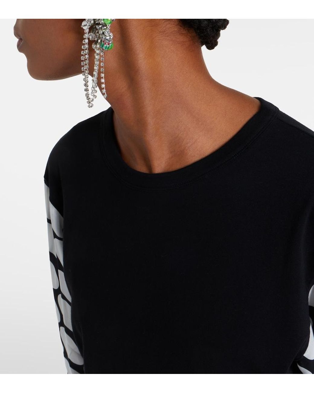 Dries Van Noten Black Polka-Dot Cotton-Blend Top
