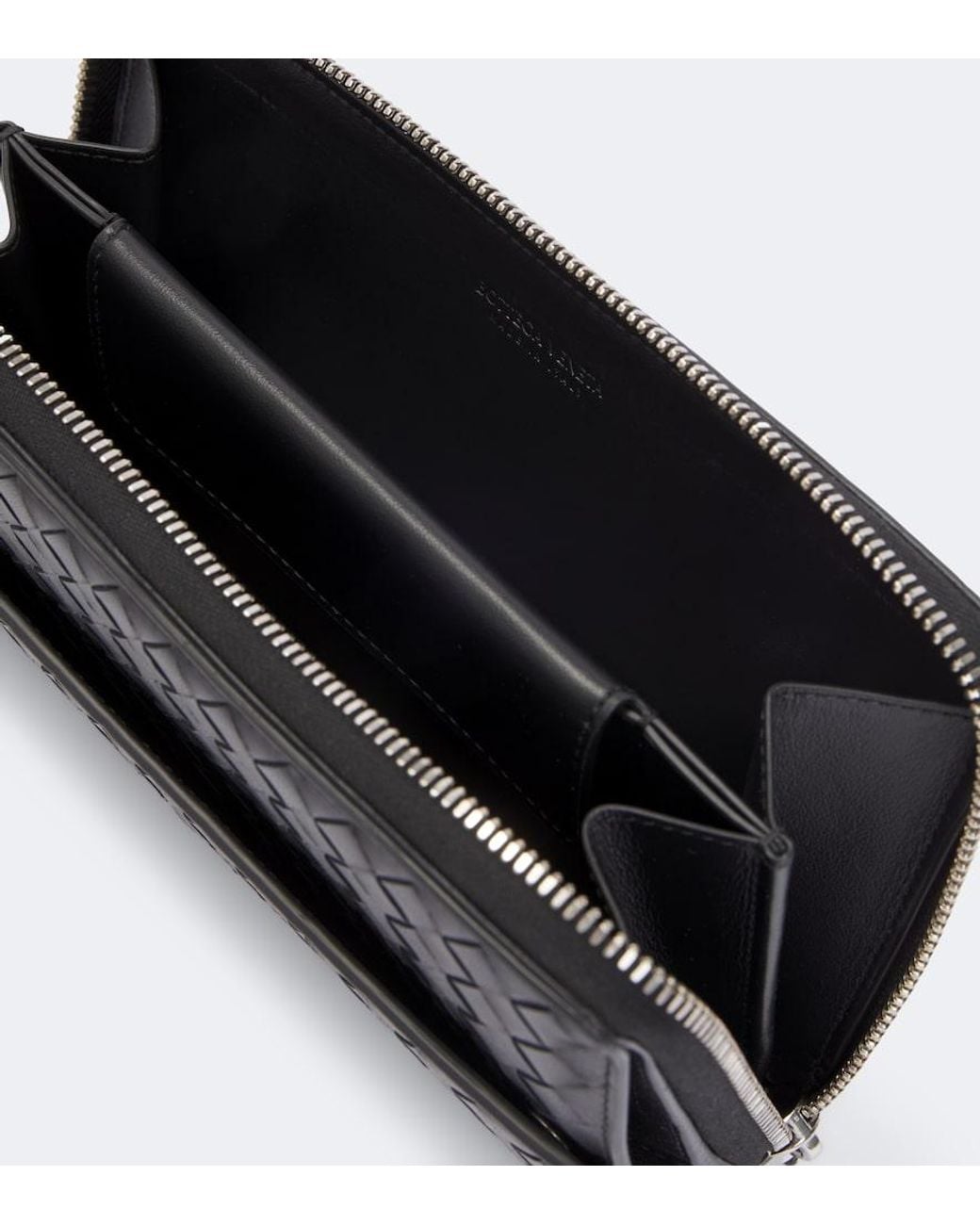 Bottega Veneta Black Intrecciato Leather Pouch for men