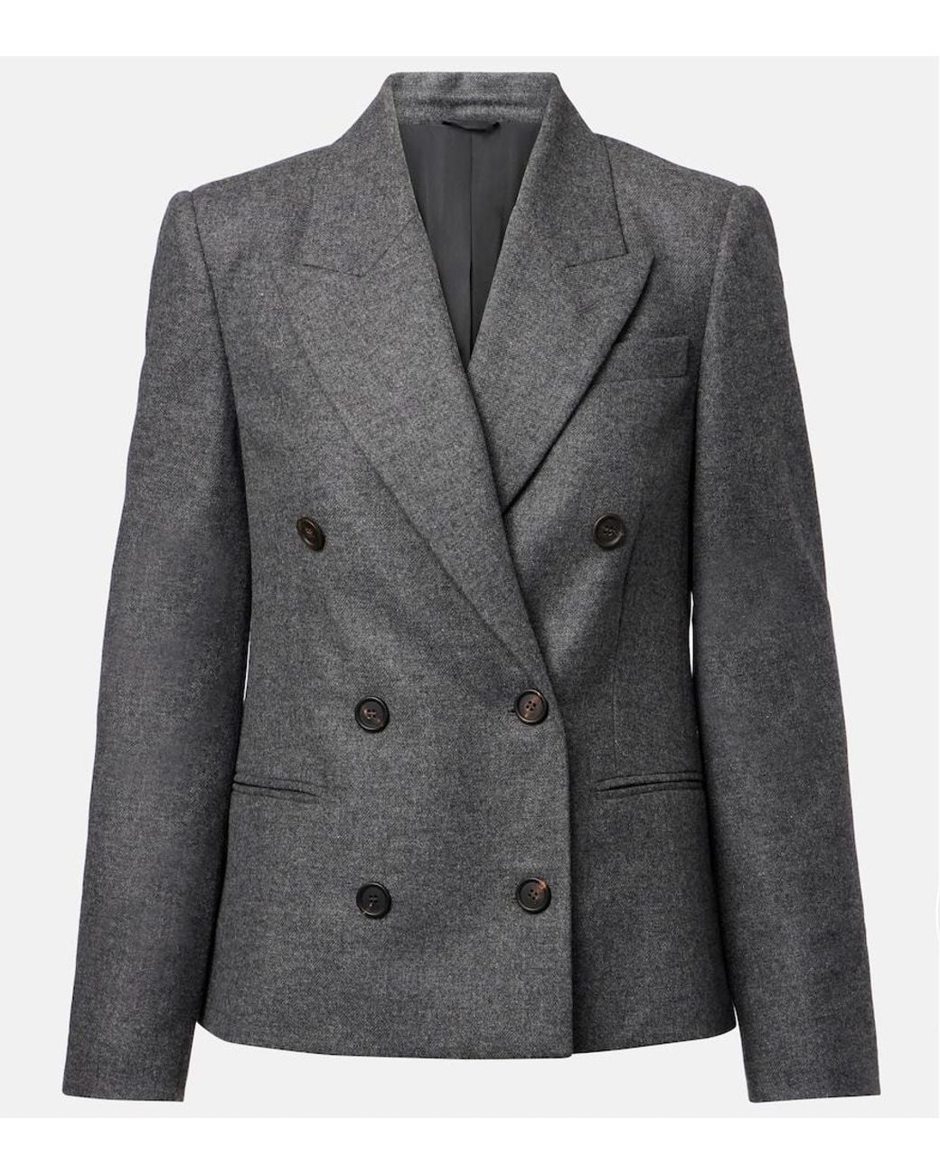 Brunello Cucinelli Gray Wool And Cashmere Blazer