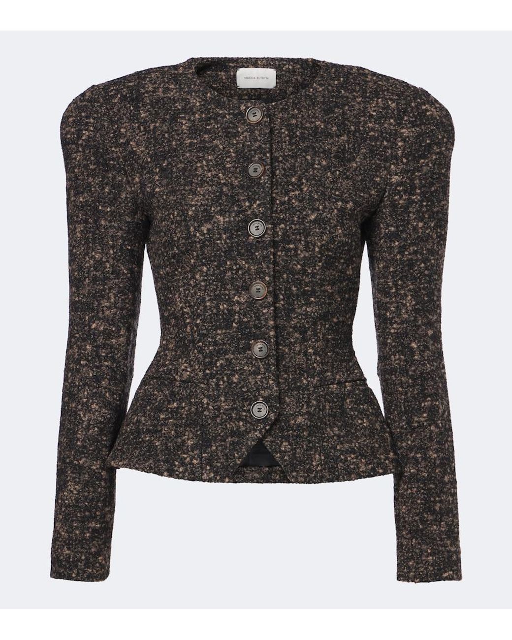 Magda Butrym Black Wool And Cashmere-Blend Boucle Jacket