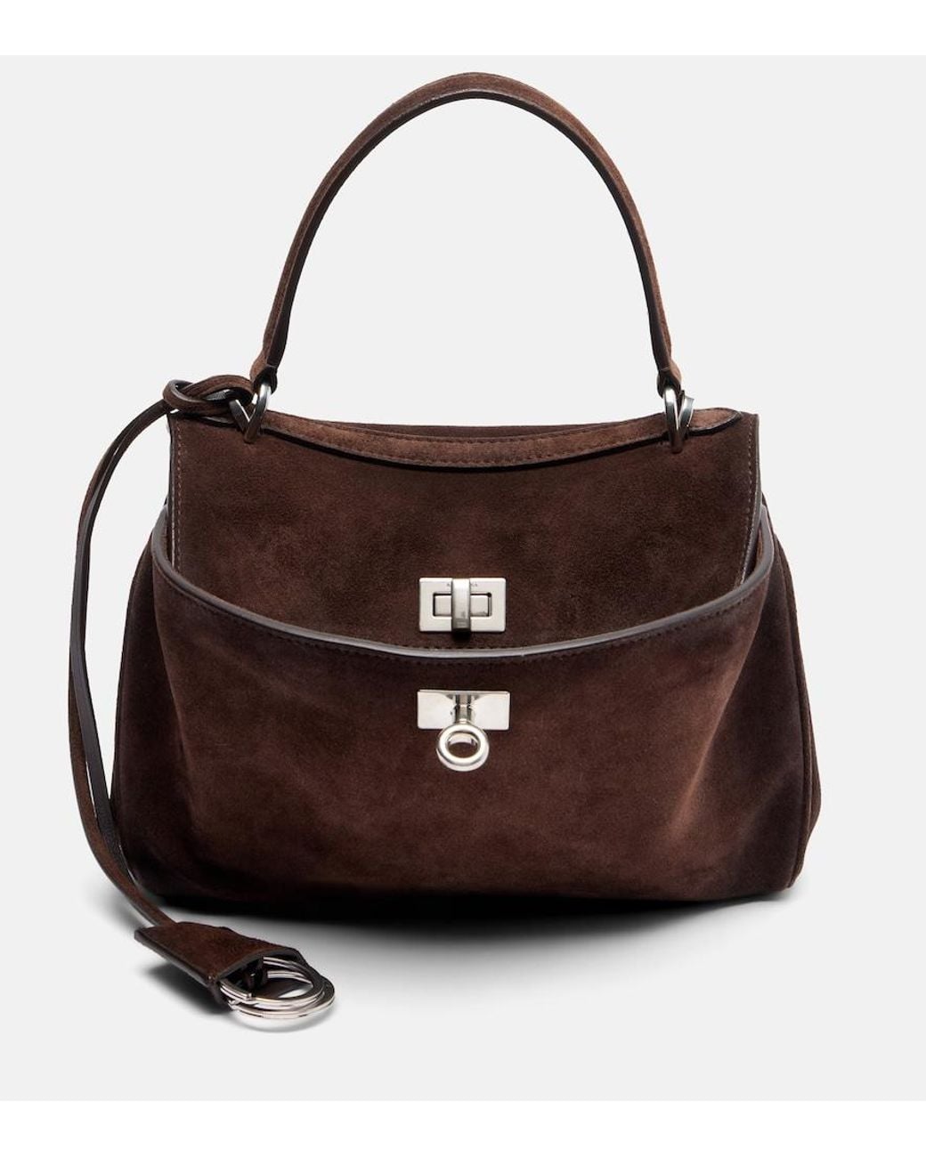 Balenciaga Brown Rodeo Mini Suede Top-Handle Bag