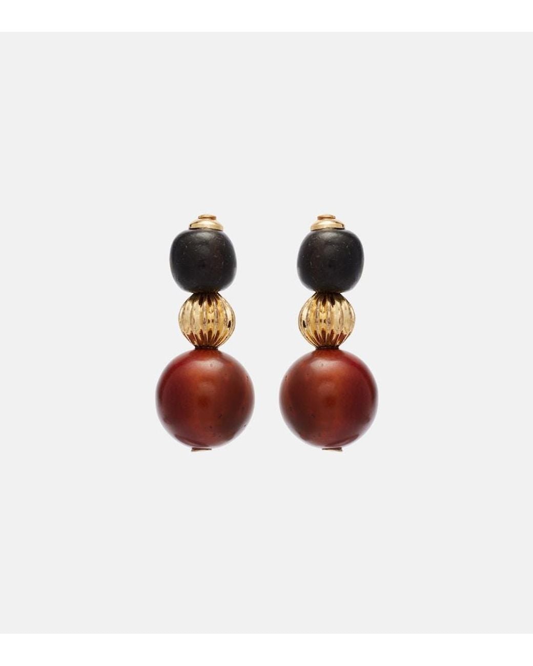 Jennifer Behr Metallic Asher Beaded Drop Earrings