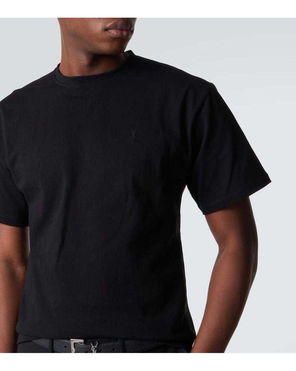 Saint Laurent T-Shirt Aus Baumwoll-Jersey in Black für Herren