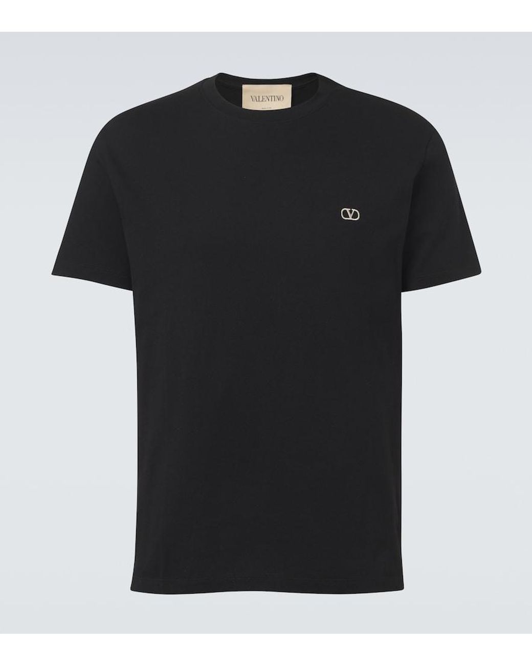 Valentino Black Vlogo Cotton Jersey T-Shirt for men