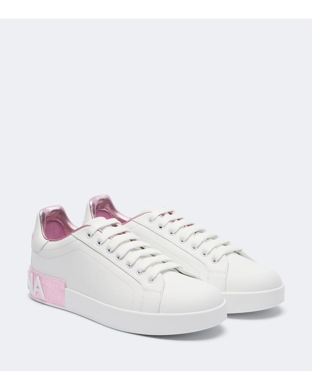 Dolce & Gabbana White Portofino Leather Sneakers