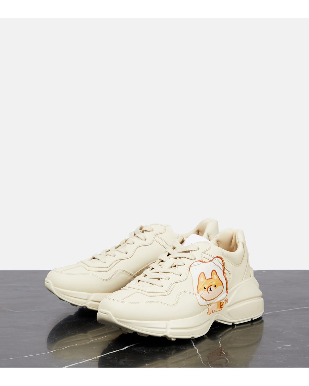 Gucci Kawaii Rhyton Leather Sneakers in White | Lyst Canada