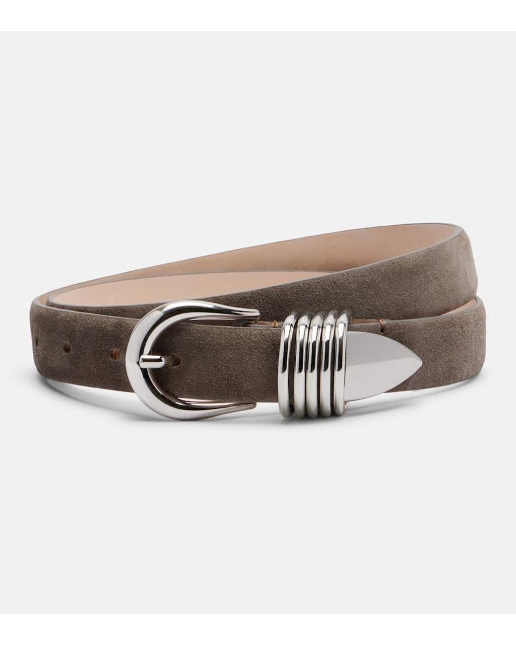 DEHANCHE Gray Hollyhock Suede Belt
