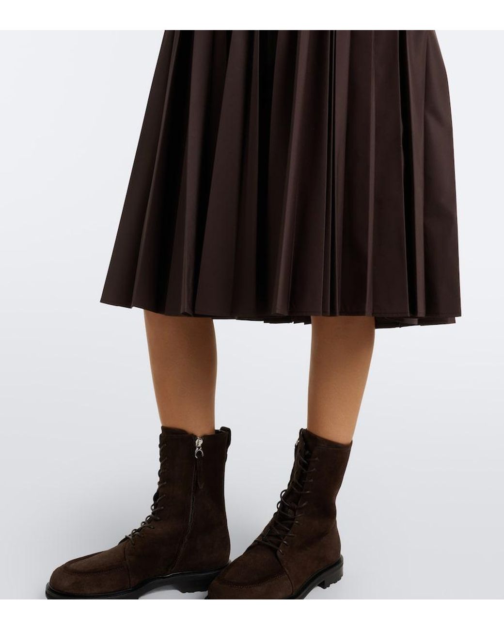 Moncler Black Pleated Midi Skirt