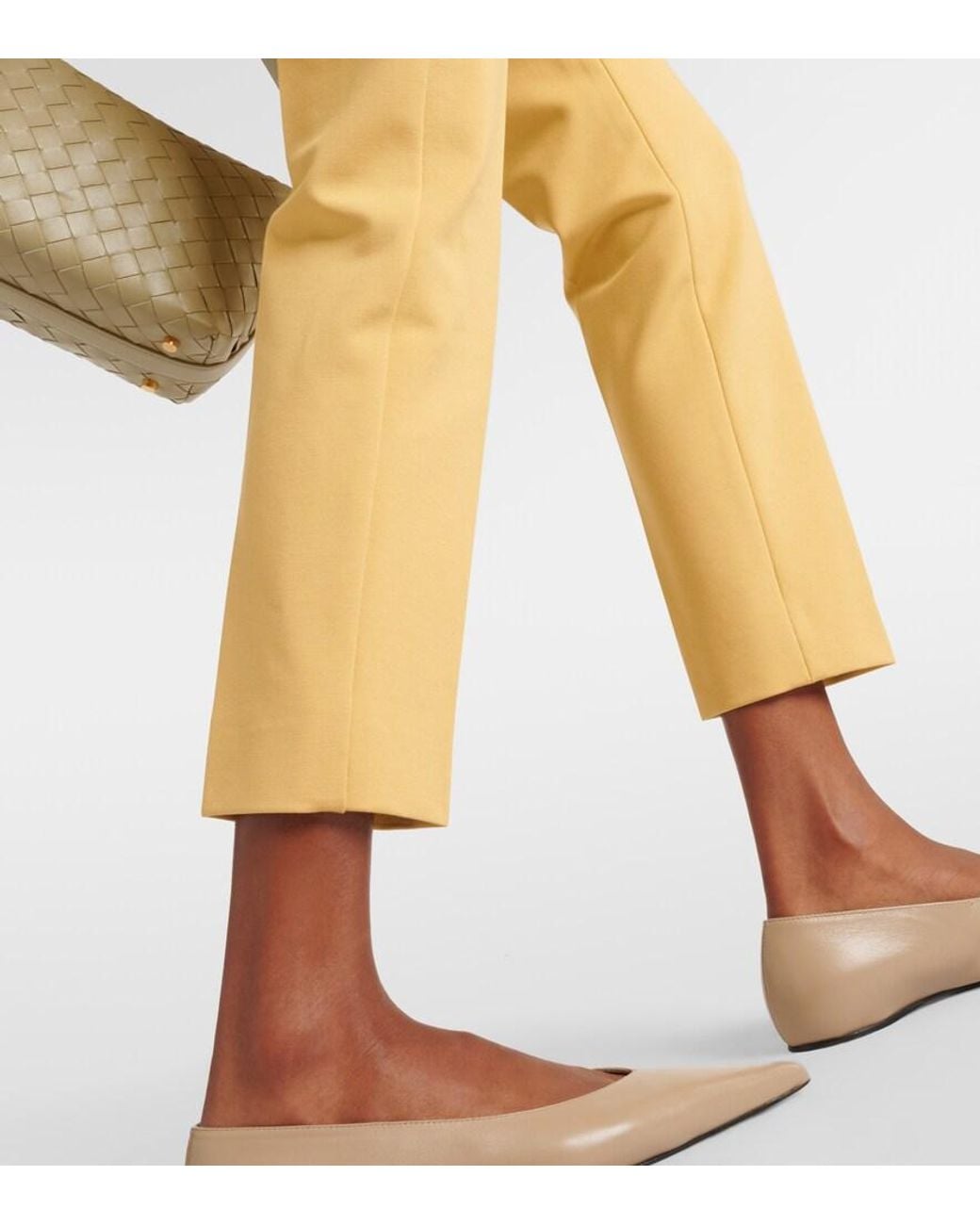 Max Mara Natural Pegno Cropped Jersey Slim Pants