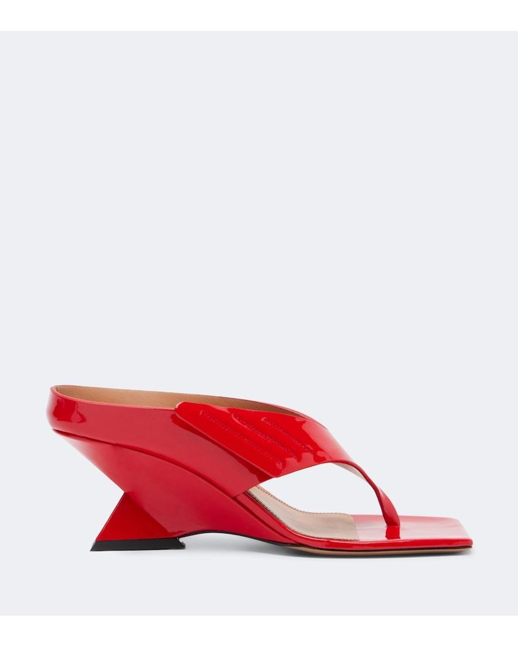 The Attico Red Cheope Patent Leather Thong Sandals