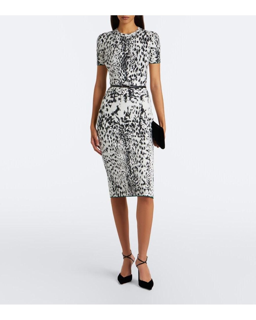 Tom Ford White Jacquard Velvet Midi Dress