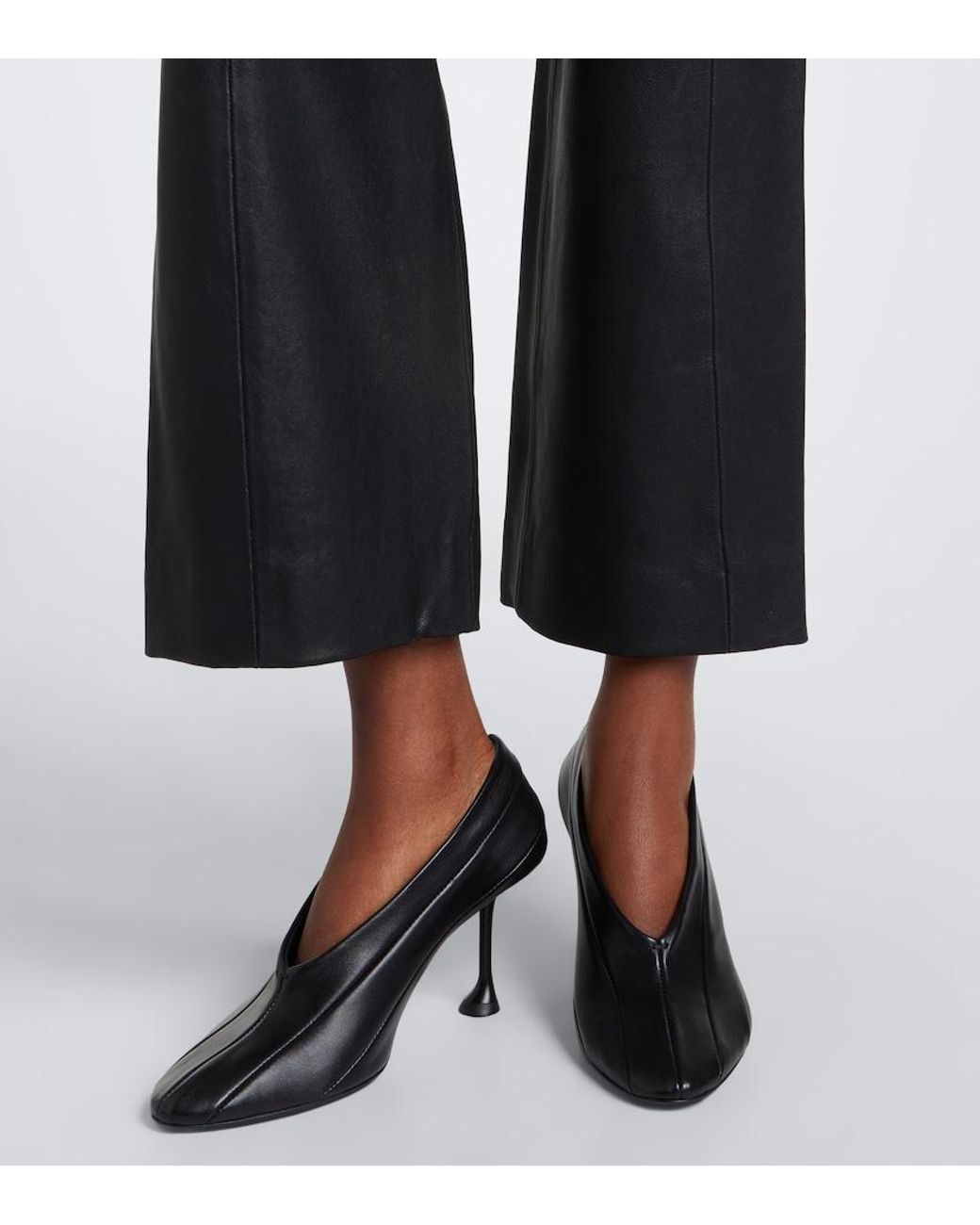 Proenza Schouler Gray Label Isadora Leather Flared Pants