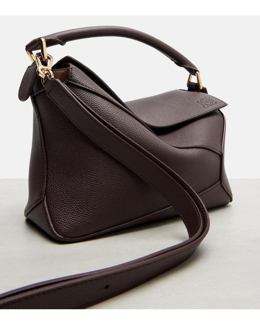 Loewe Black Puzzle Edge Small Leather Top-Handle Bag