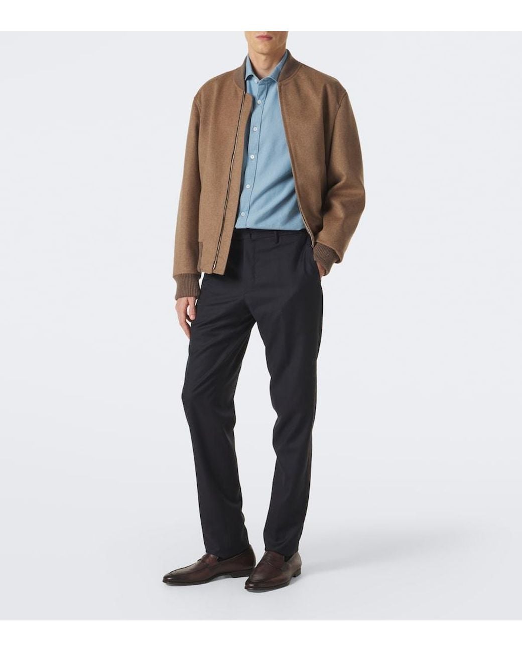 Slowear Blue Wool Slim Pants for men