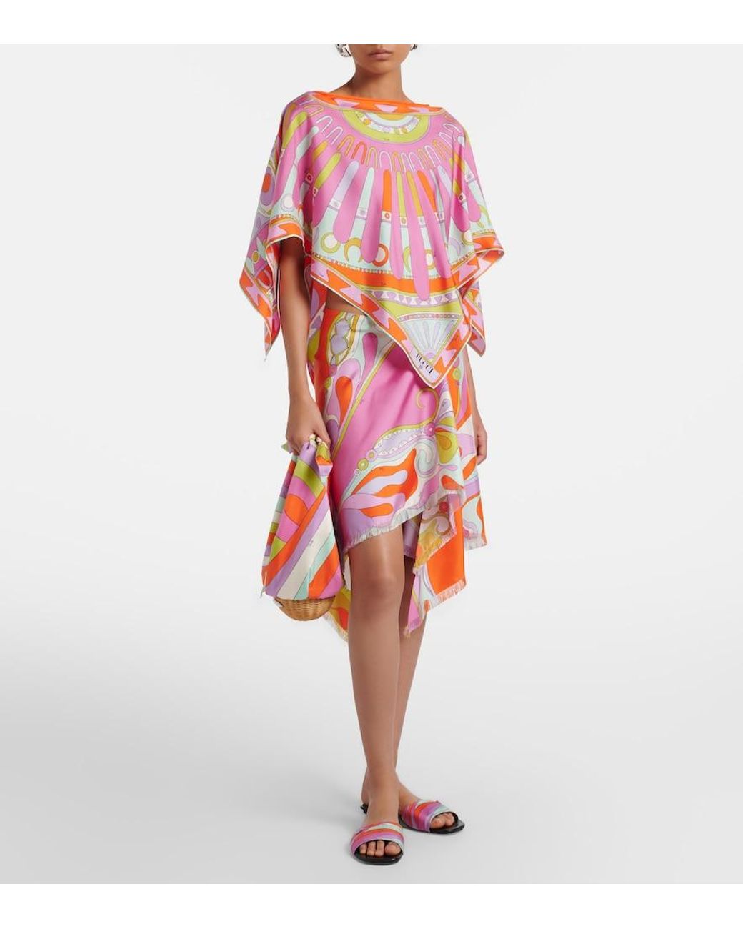 Emilio Pucci White Yummy Iride Twill Slides