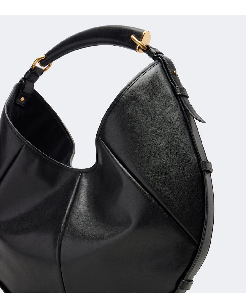 Saint Laurent Black Mombasa Medium Leather Shoulder Bag