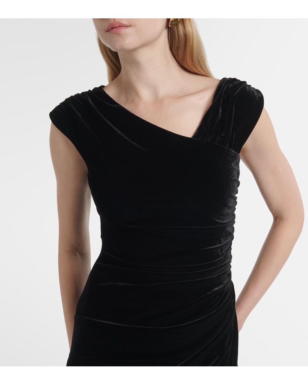 Sir Black Ettore Ruched Velvet Gown