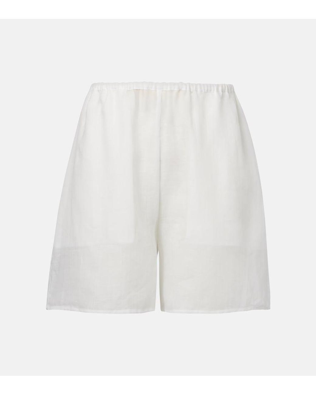 Totême White Ramie Shorts