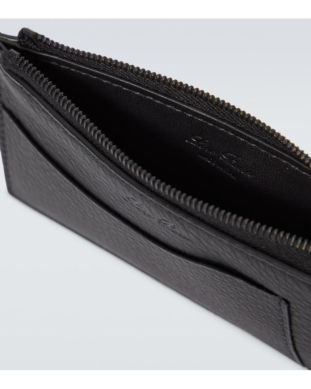 Loro Piana Black Extra Leather Card Case for men