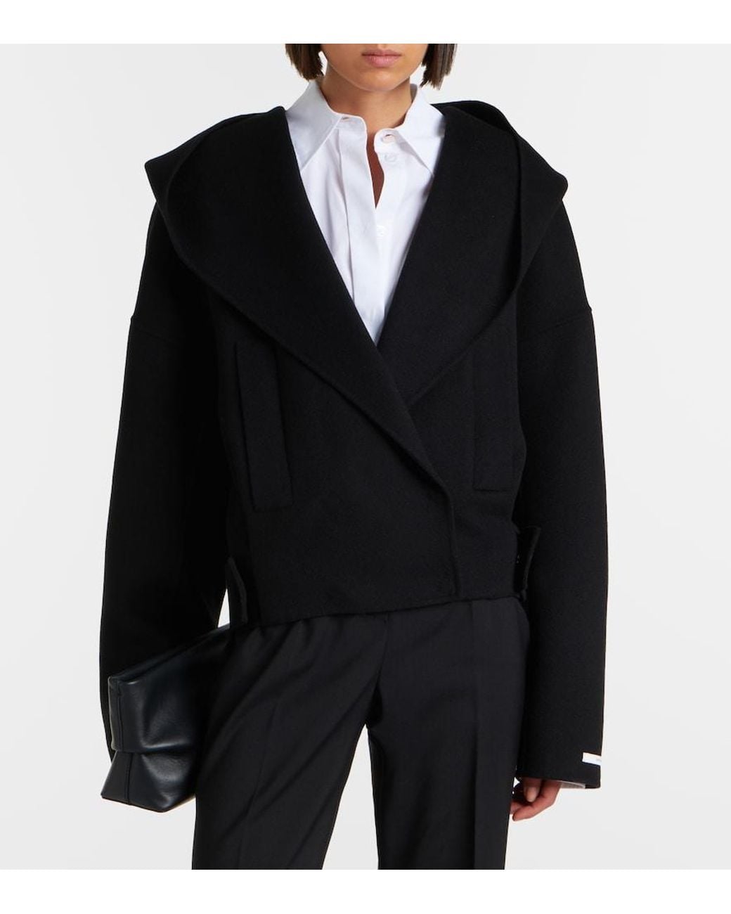 Sportmax Black Double-Breasted Wool Jacket