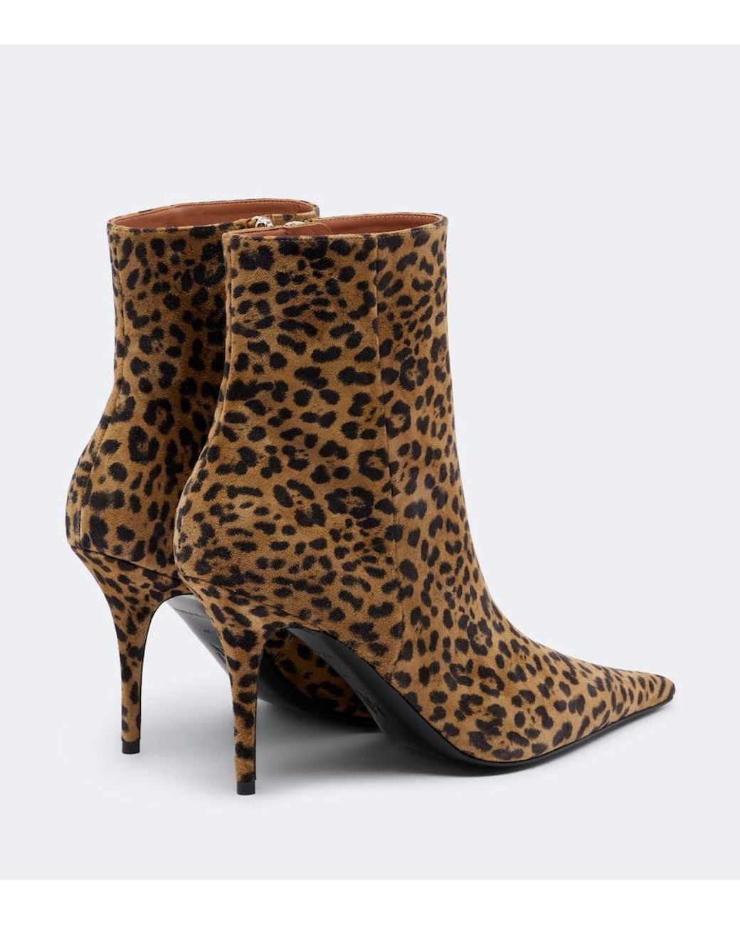 AMINA MUADDI Brown Barbara Leopard-Print Suede Ankle Boots