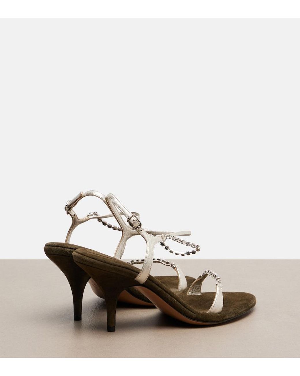 Chloé Zia Embellished Metallic Leather Sandals