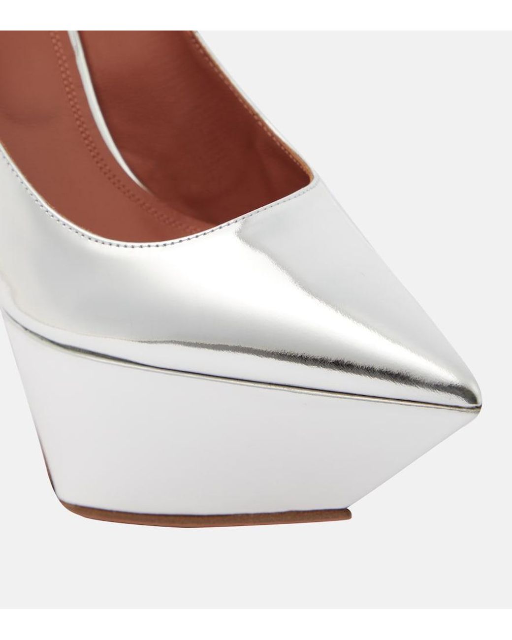 AMINA MUADDI White Yigit Leather Platform Pumps
