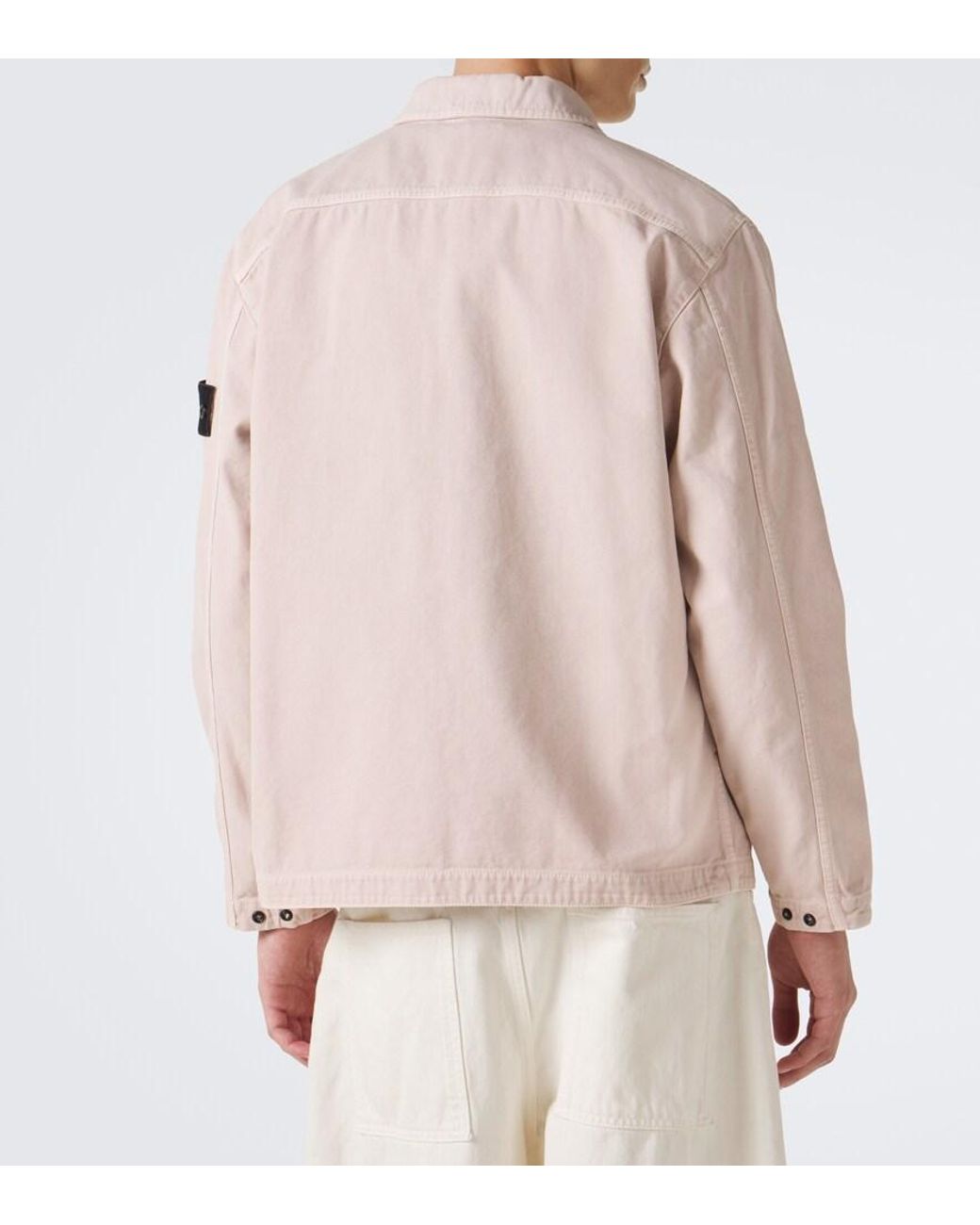 Stone Island Pink Compass Cotton Overshirt for men