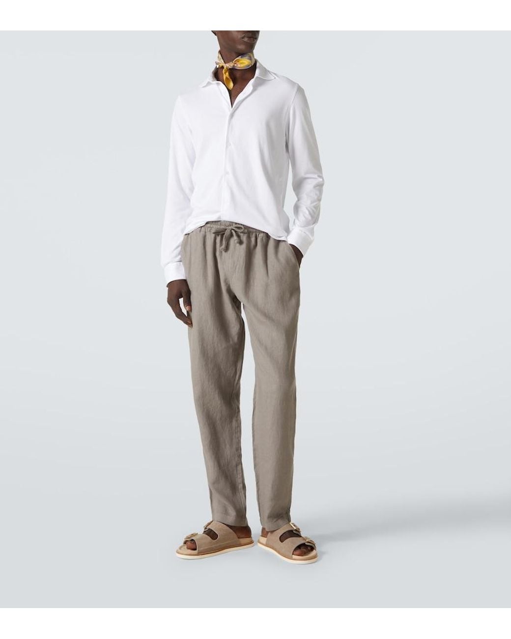 Fedeli White Jason Cotton Jersey Shirt for men