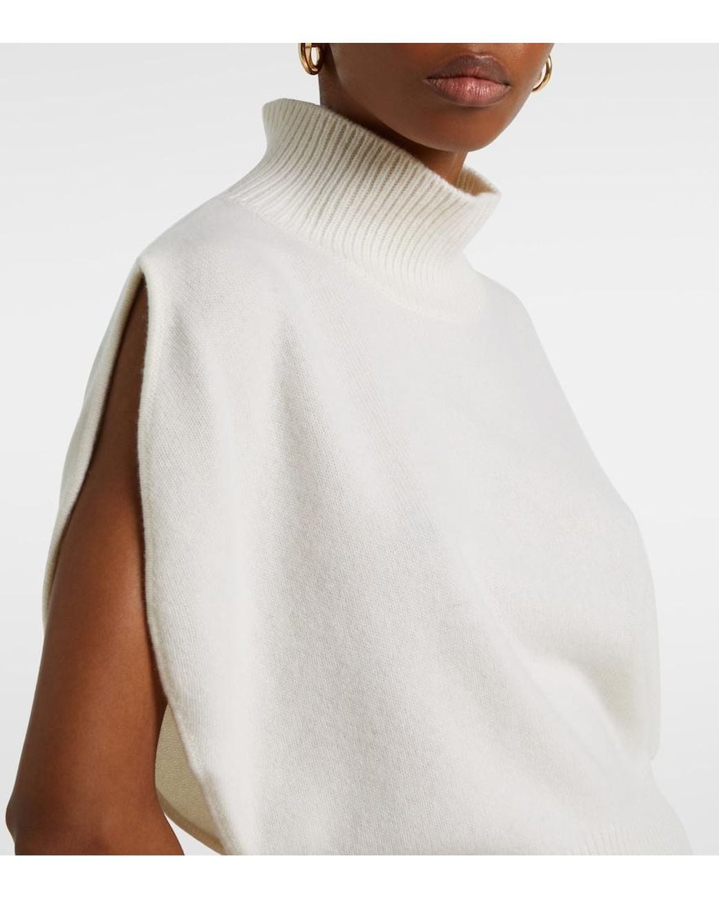 Lisa Yang White Zaya Cashmere Top