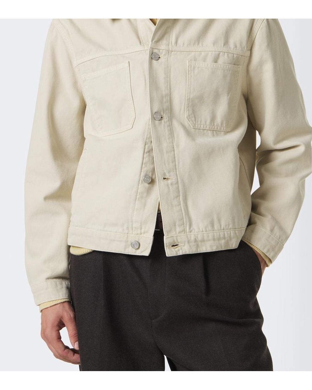 FRAME Natural Suede-Trimmed Cotton Field Jacket for men