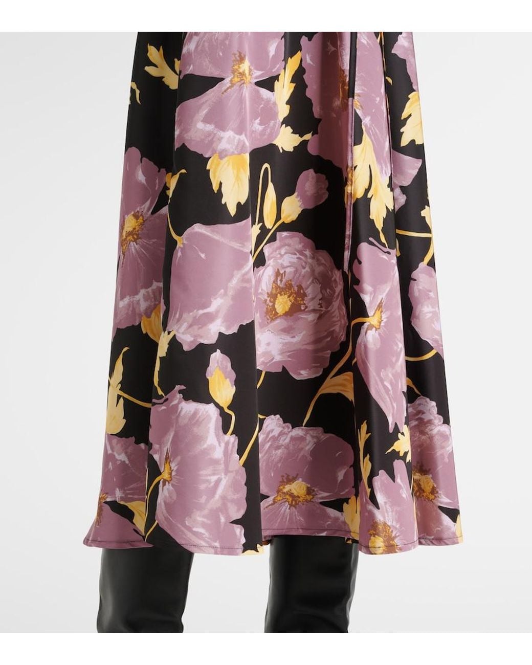 LaDoubleJ Multicolor Floral Faille Midi Skirt