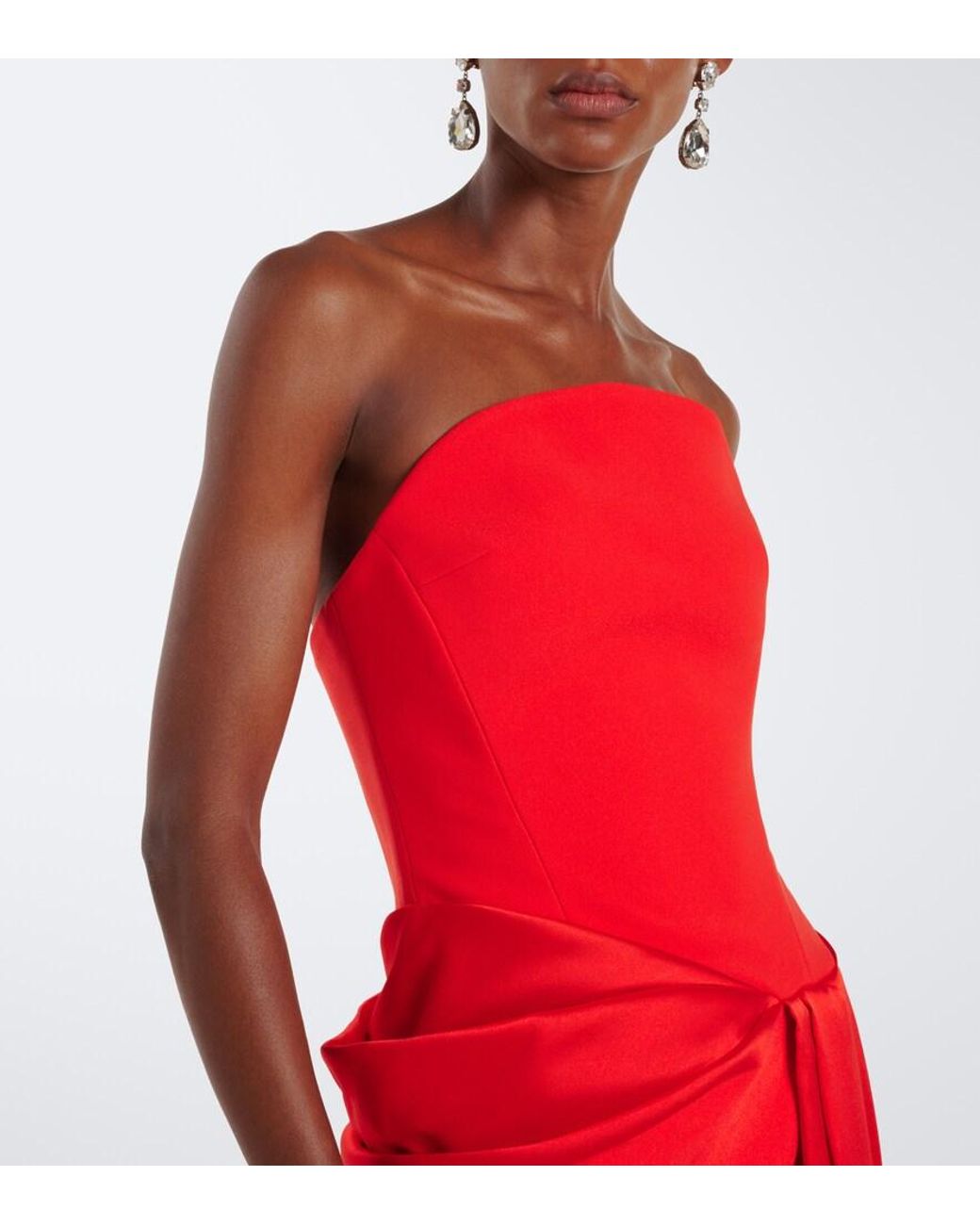 Solace London Red Seri Crepe Corset Gown