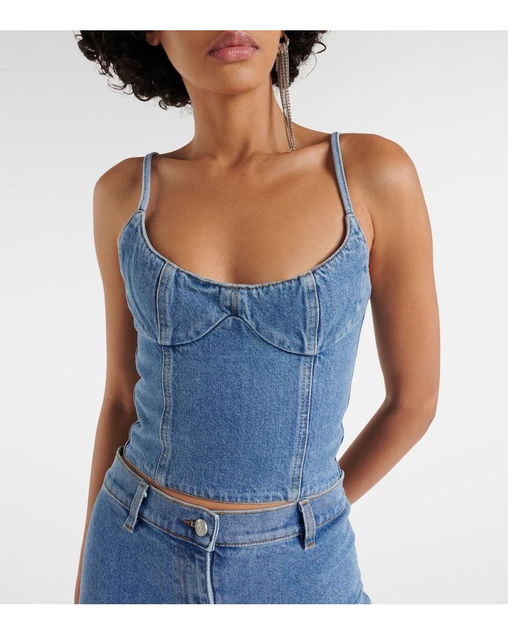 Magda Butrym Blue Denim Bustier
