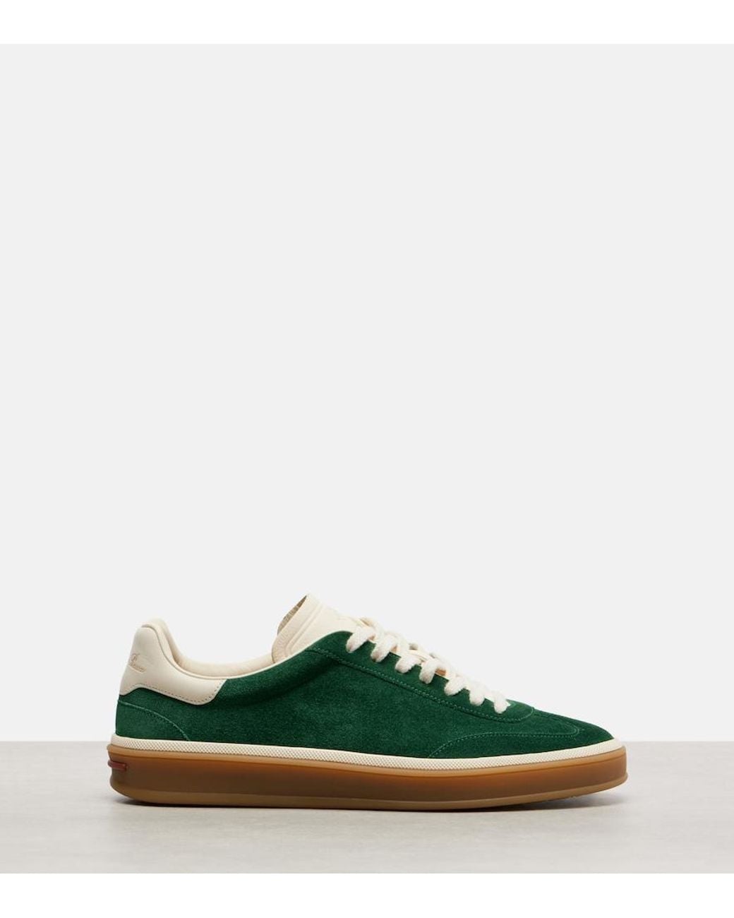Loro Piana Green Tennis Walk Suede Sneakers