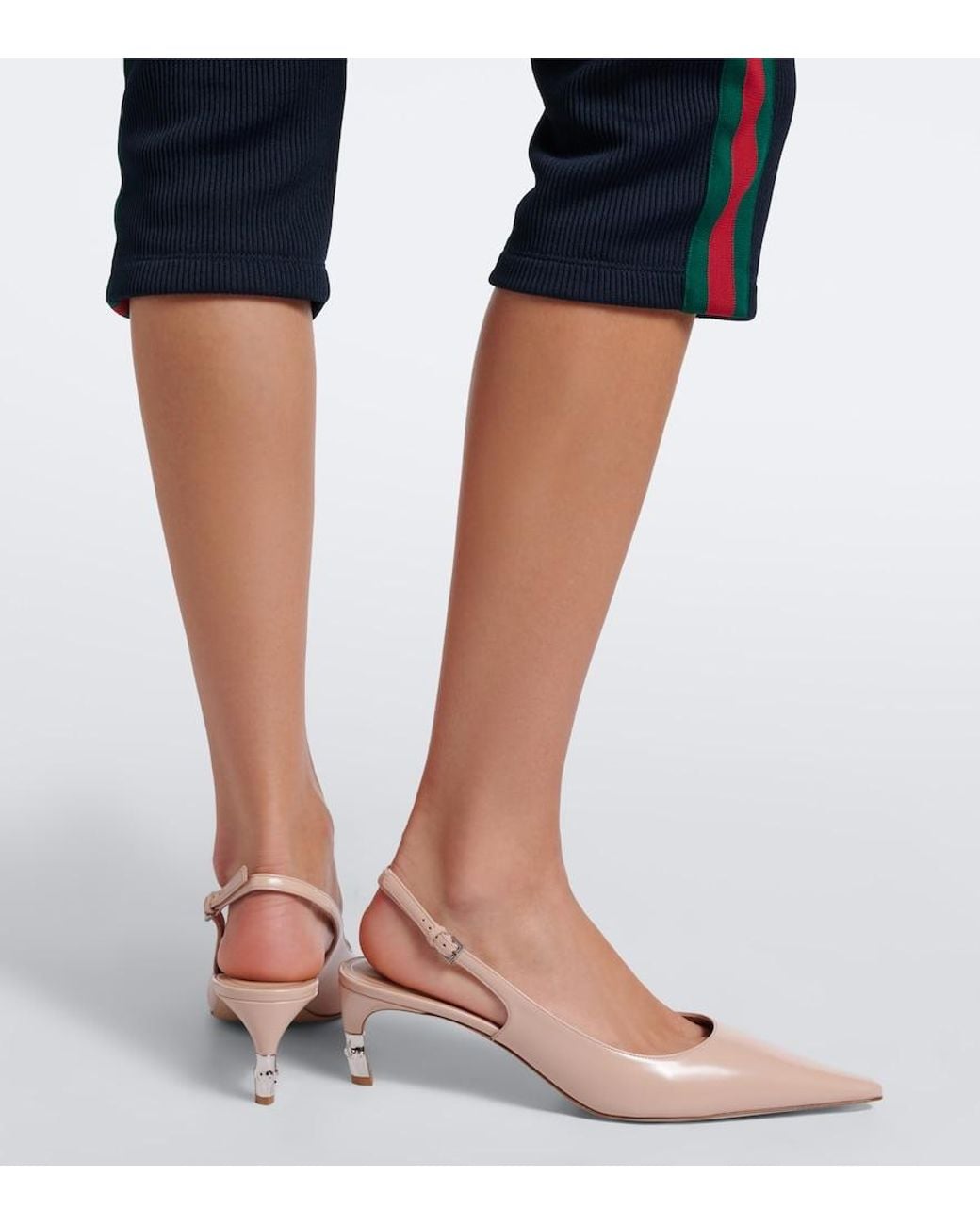 Gucci Pink Castello Leather Slingback Pumps