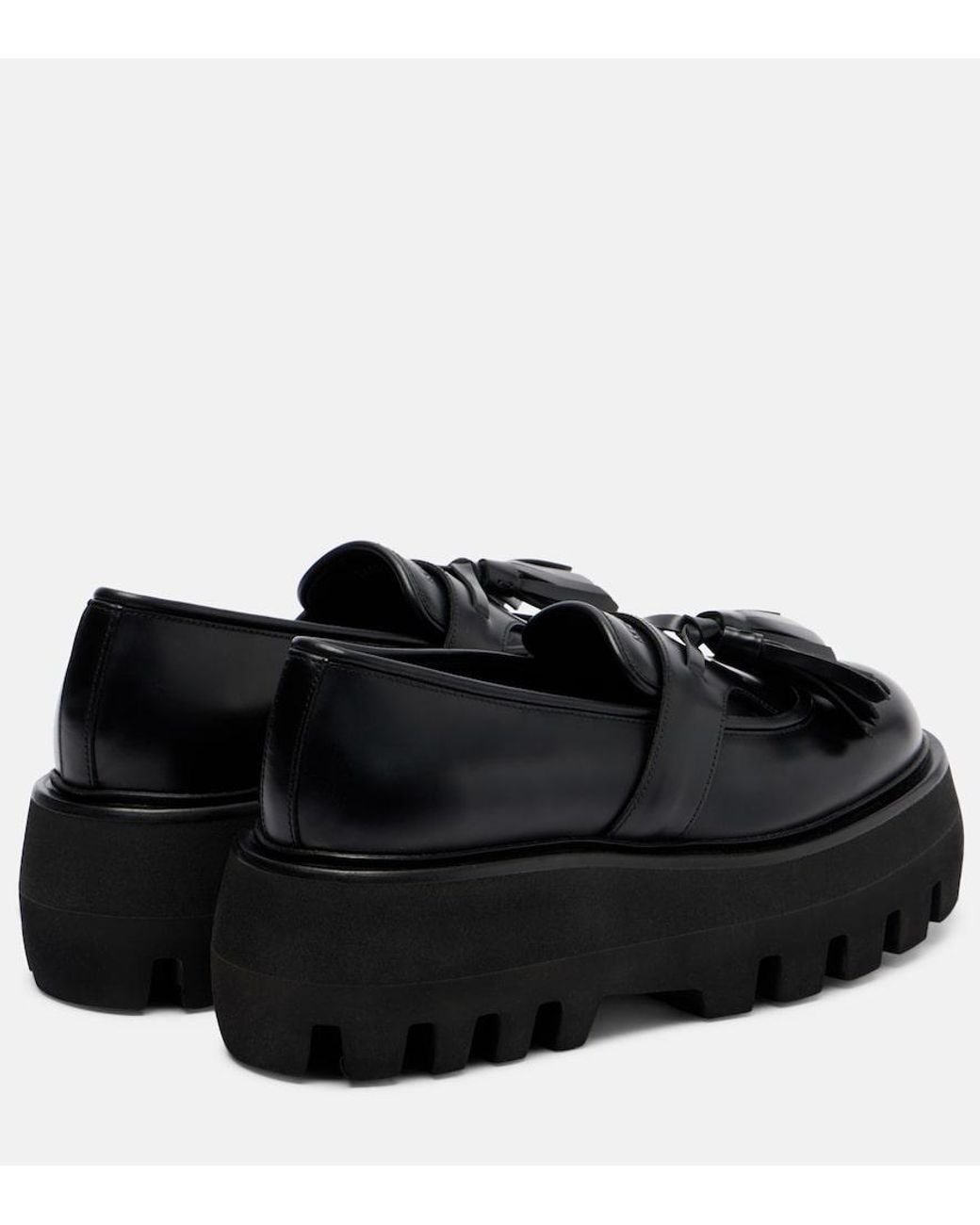 McQueen Black Sofa Leather Platform Loafers