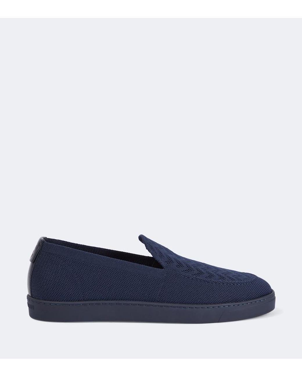 Giorgio Armani Blue Canvas Slip-On Shoes for men