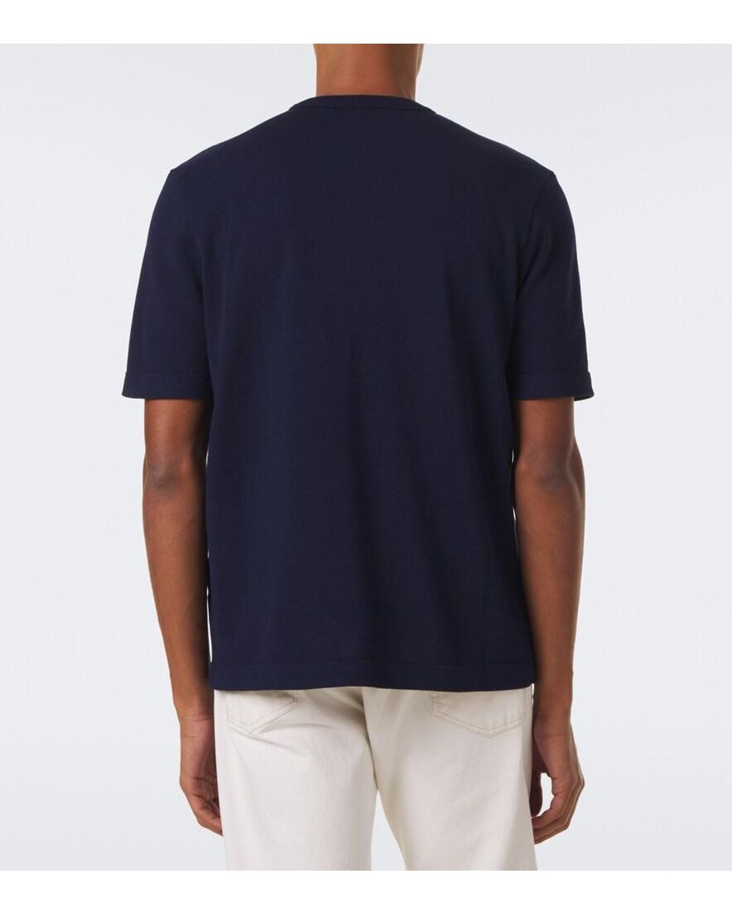 Prada Blue Logo Cotton T-Shirt for men