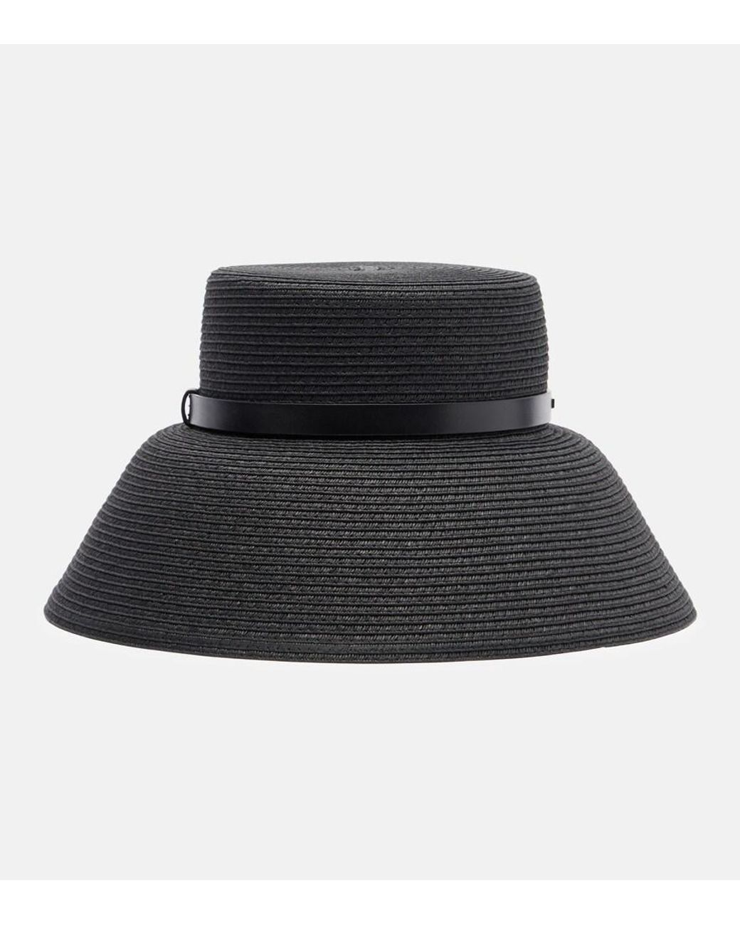 Max Mara Woven Bucket Hat in Black | Lyst