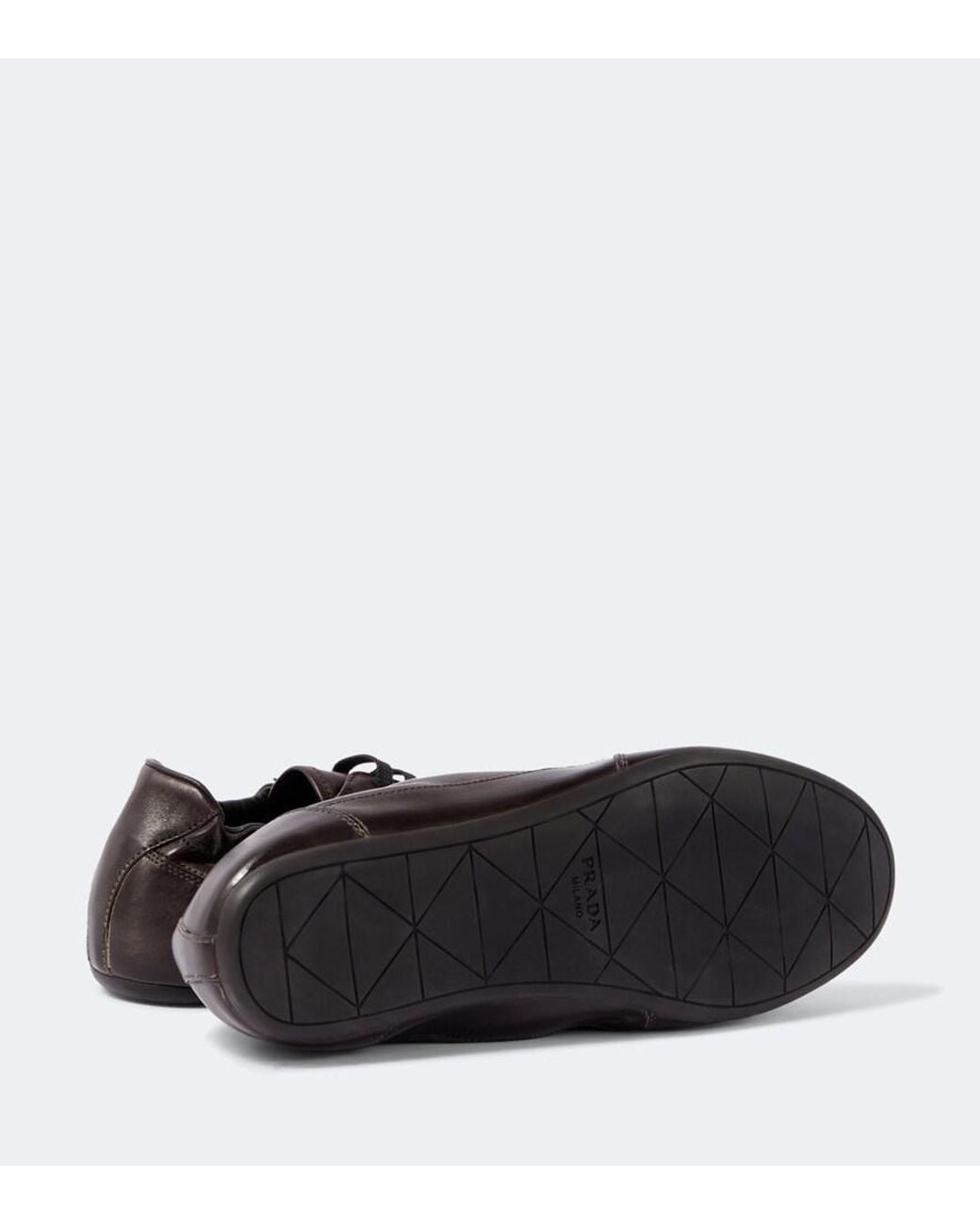 Baskets Collapse En Cuir Prada pour homme en coloris Brown
