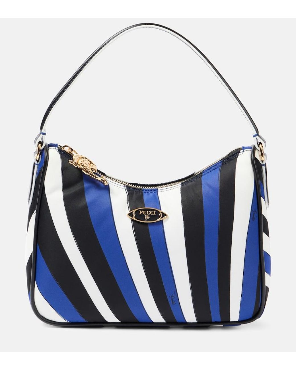 Emilio Pucci Blue Yummy Iride Canvas Shoulder Bag