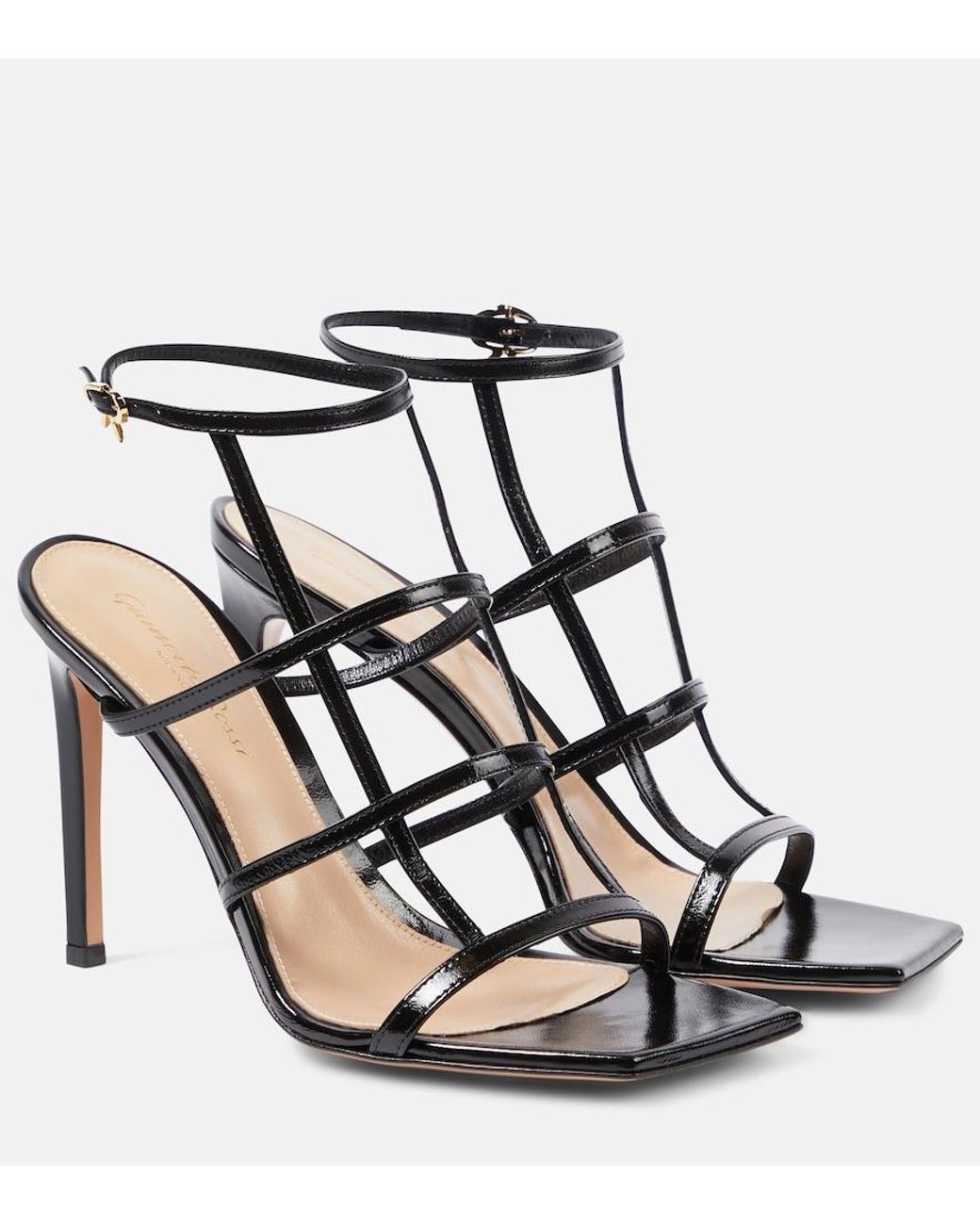 Gianvito Rossi Black Mondry 95 Leather Sandals