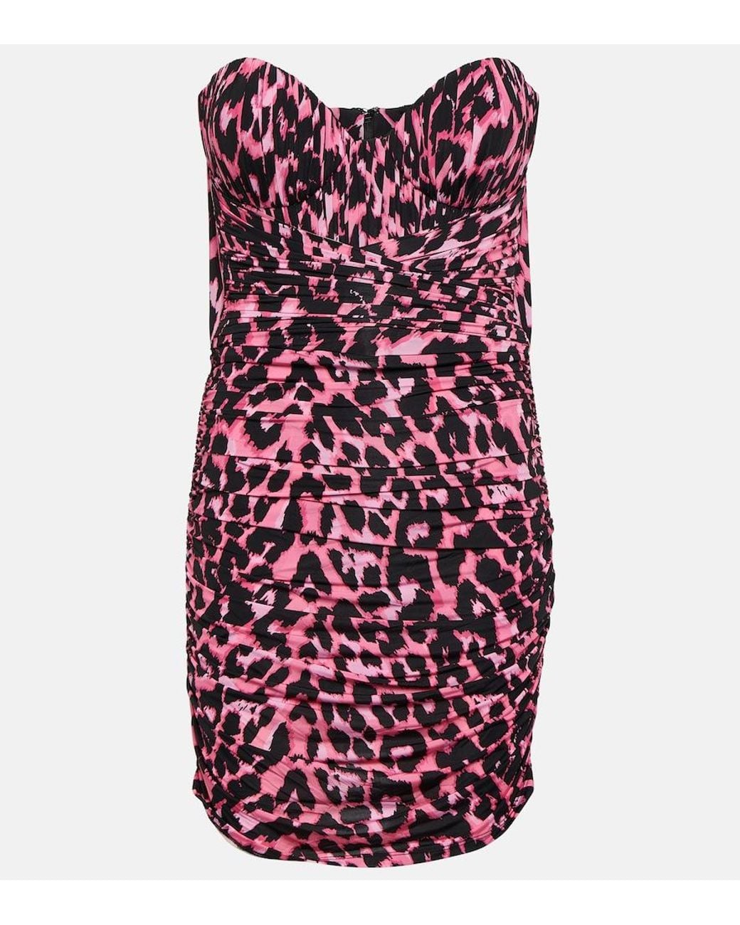 Alex Perry Red Axton Leopard-Print Minidress