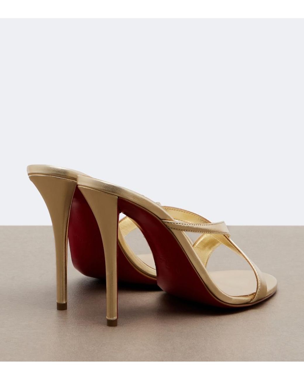 Christian Louboutin White Mulazee Cross Metallic Leather Sandals