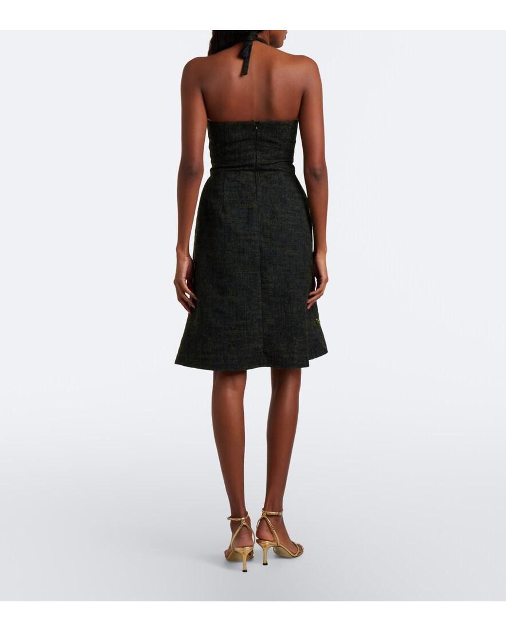 ShuShu/Tong Black Embellished Tweed Minidress