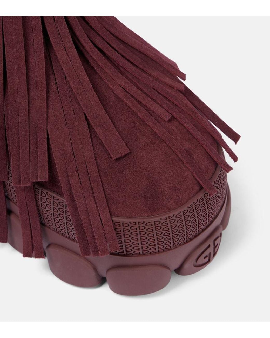 Goldbergh Red Vergara Fringed Suede Snow Boots